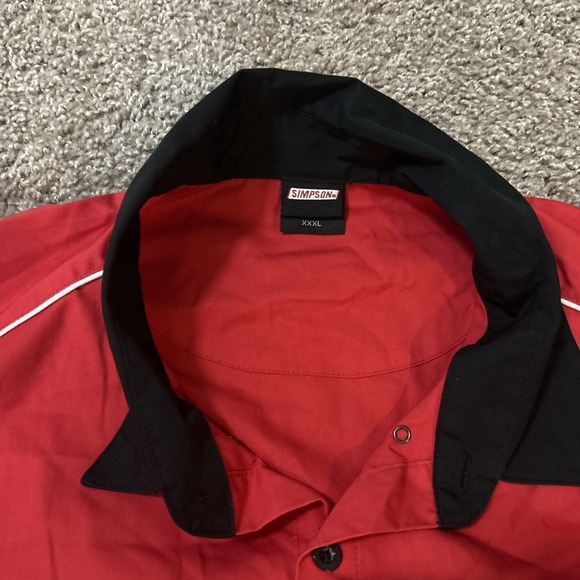 Simpson Racing Talladega Racing Crew Shirt Men's 3XL Red & Black Button Up - Picture 3 of 4